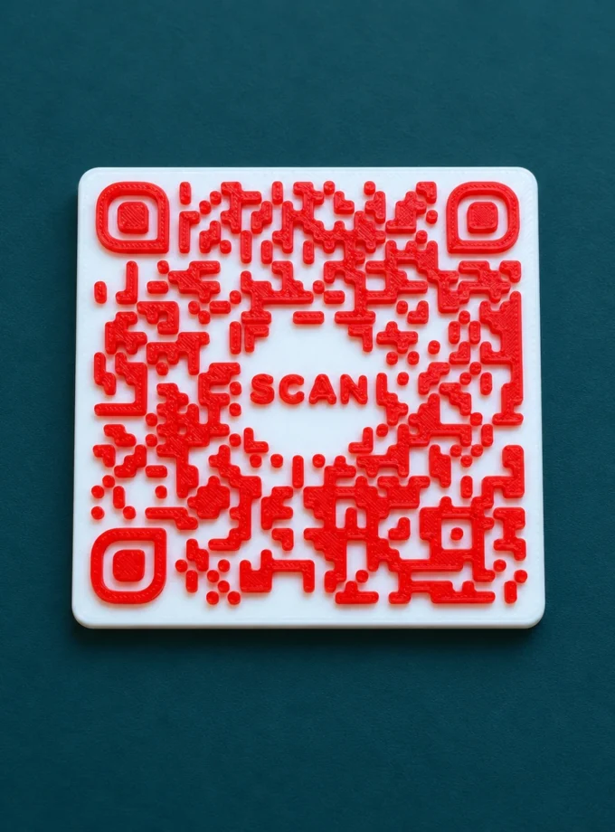 Plăcuță QR Scan Rubiniu